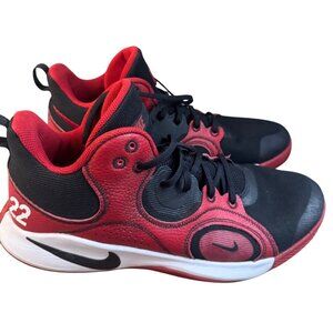 Size 13 Nike Fly By Mid 2 Mens Size 13 Black Red Basketball Shoes Sneakers .LOGO